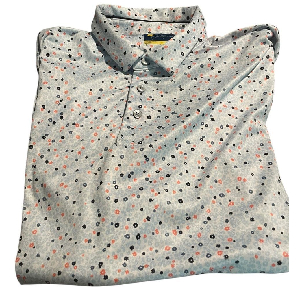 Light Blue Patterned Polo Shirt